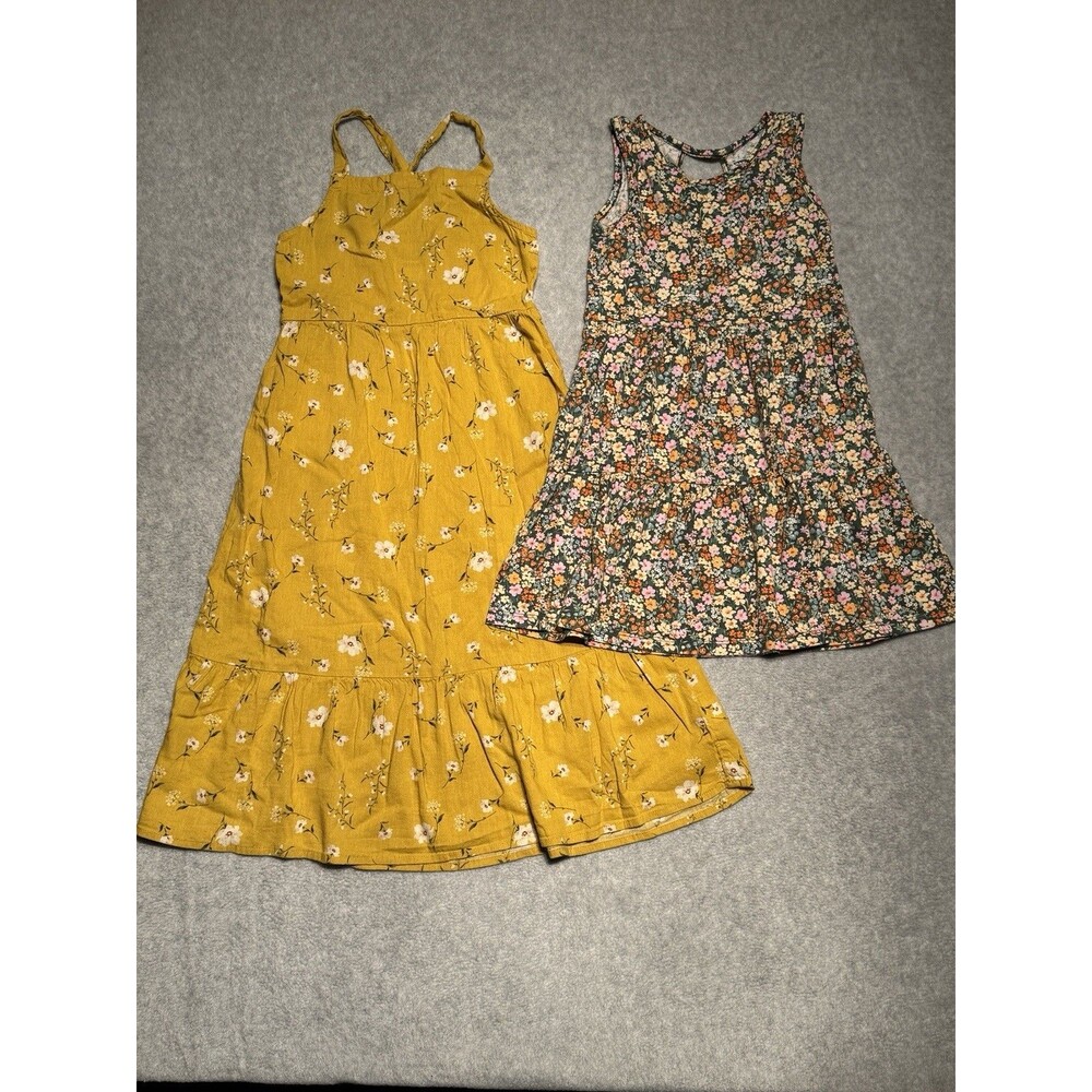 Old Navy Sleeveless Dress Girls Small 6/7 Yellow Floral Bundle